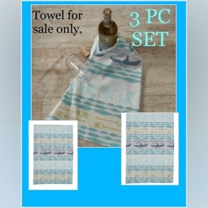 ON THE WATER DISHTOWEL, Park Designs, 18” x 28”, Brand New, Set of 3 🌊💦💧